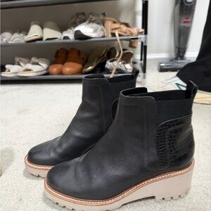 Dolce Vita Black Textured Ankle Booties